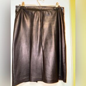 Danier black soft Italian Leather Pencil Skirt